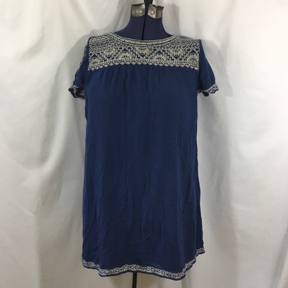Lucky Brand Navy Blue Mini Dress Small Shift Tunic - Picture 2 of 8